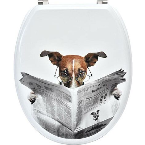 Tendance – Abattant wc en MDF 18 pouces – Fixation acier inoxydable – Dimensions 37.5x46cm – S'adapte à tous les WC standard