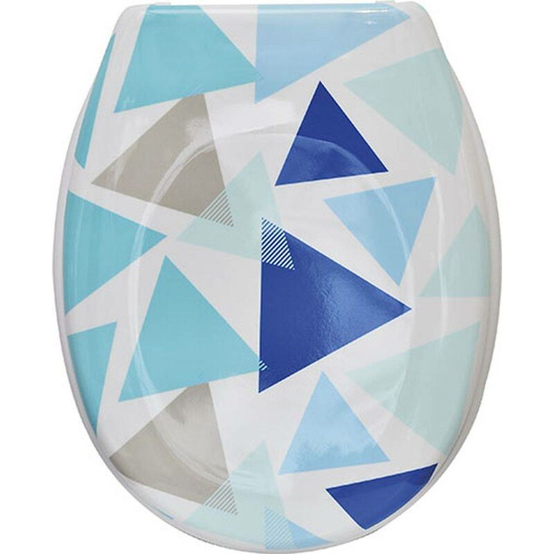 Tendance - Abattant wc thermodur 18 pouces attaches plastiques - geometrik