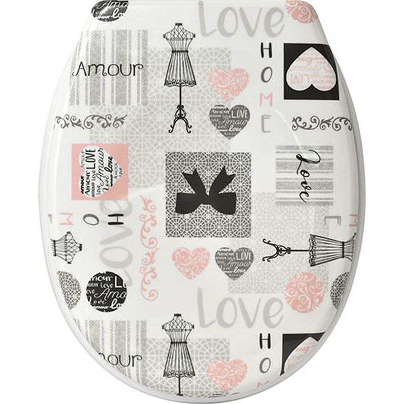 Tendance - Abattant wc thermodure 18 pouces attaches plastiques - mademoiselle