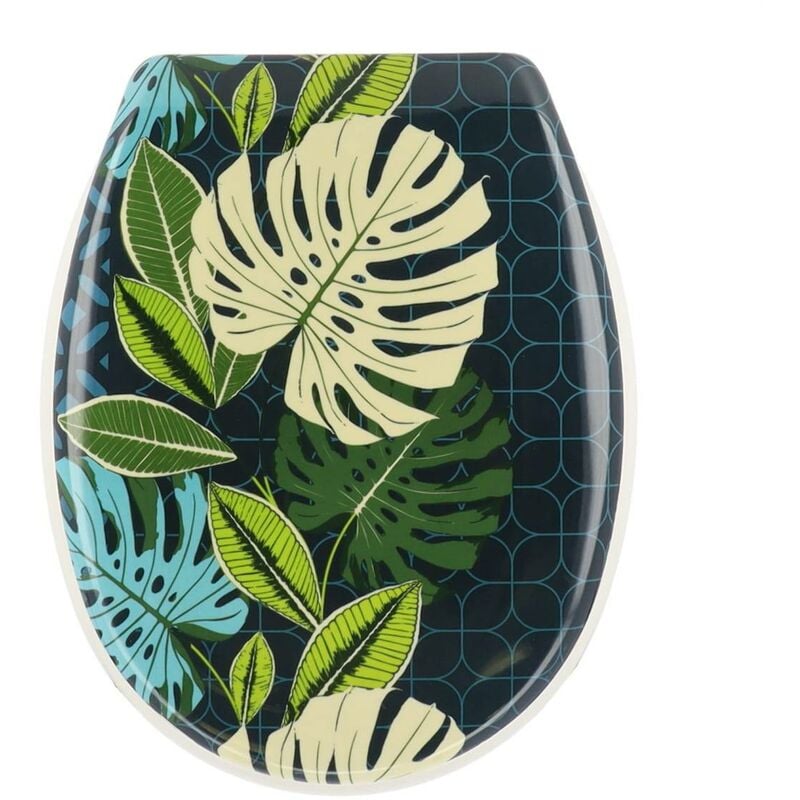 Tendance - Abattant wc thermodur 18 pouces attaches plastiques - vent d exotisme