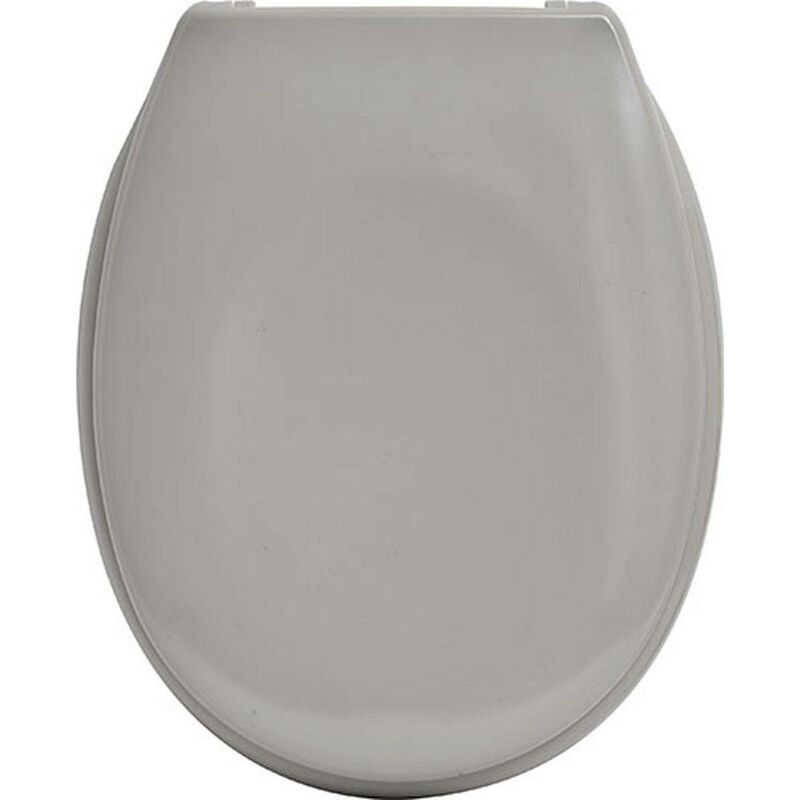 Tendance - Abattant wc thermodur 18 pouces frein de chute attaches plastiques - taupe