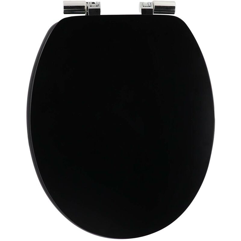 Tendance - Abattant wc mdf 18 pouces uni attaches abs chrome frein de chute - noir