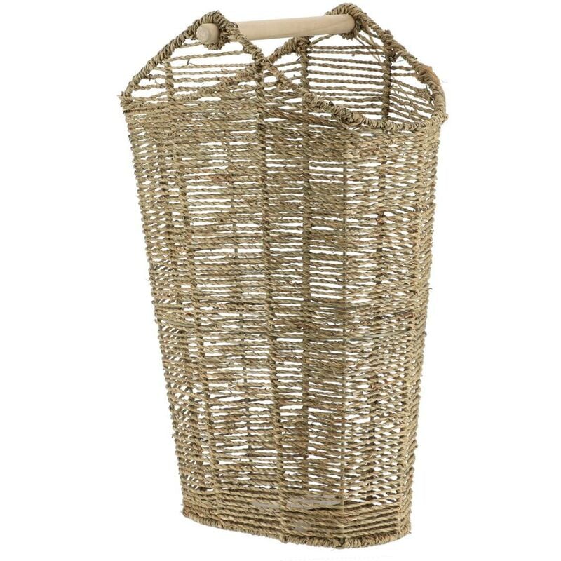 Panier derouleur et reserve papier wc matiere vegetale 24x35x55 cm - naturel Tendance