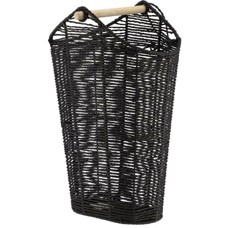 Panier derouleur et reserve papier wc en papier 24x35x55 cm - noir Tendance