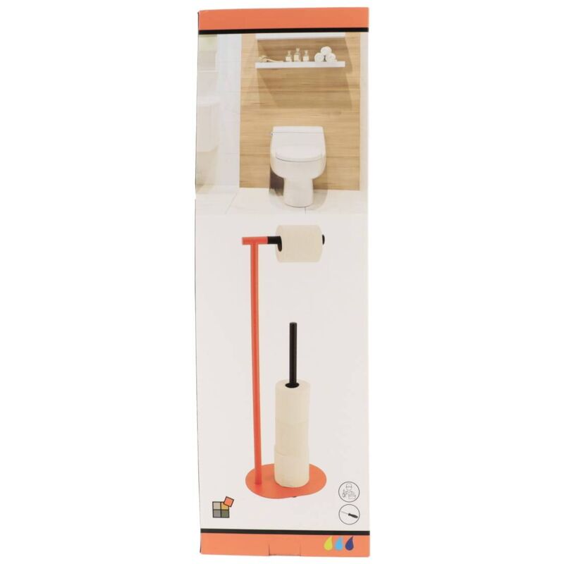 Reserve et derouleur papier metal - terre de sienne noir Tendance