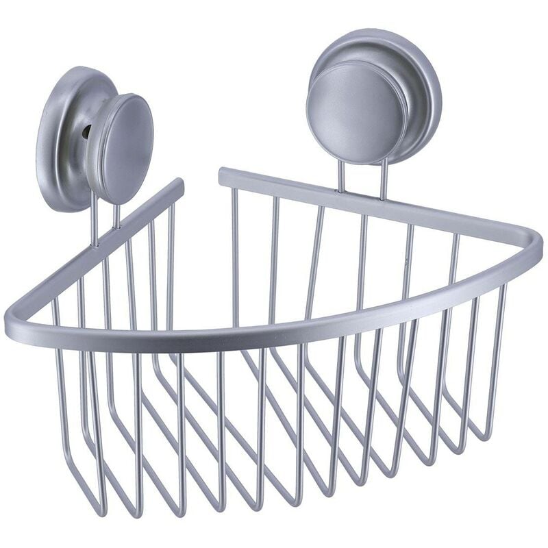 Etagere d angle fil aluminium sur ventouses - chrome Tendance