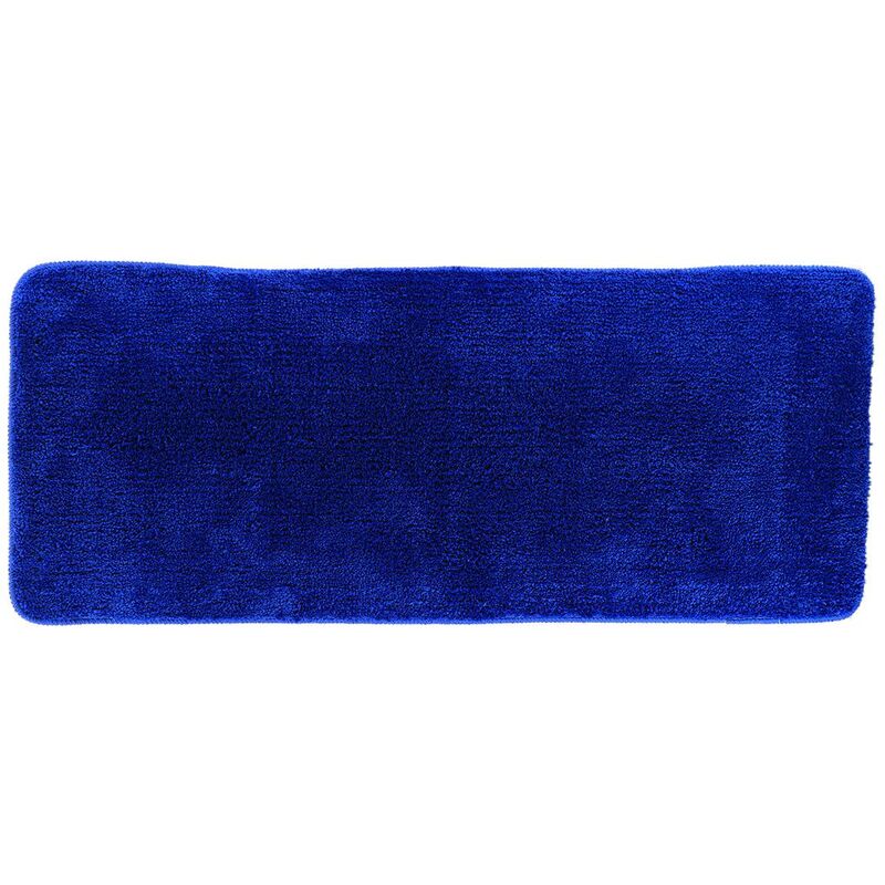 Tendance - Tapis microfibre double vasque 50x120 cm dessous latex - bleu marine