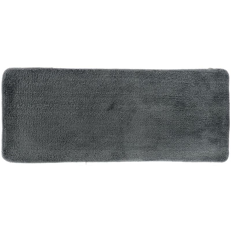 Tendance - Tapis microfibre double vasque 50x120 cm dessous latex - gris fonce