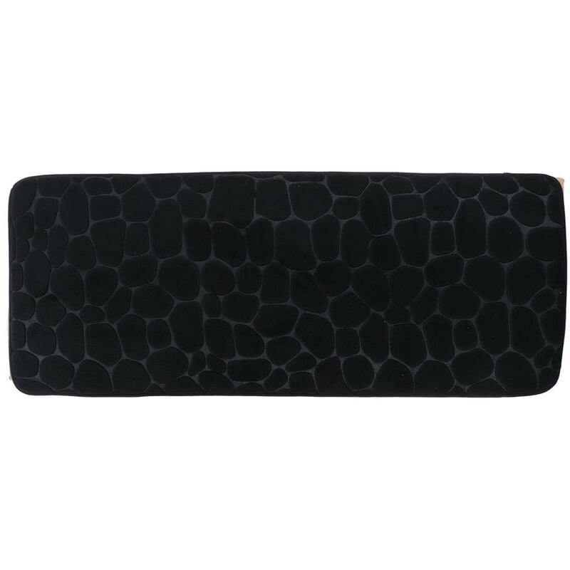Tendance - Tapis memoire de forme microfibre galet 45x120 cm - noir