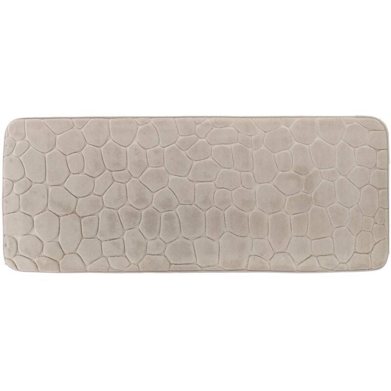 Tapis memoire de forme microfibre galet 45x120 cm - taupe Tendance