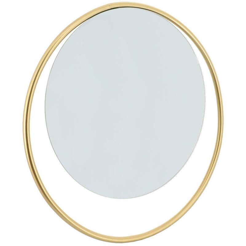 Miroir rond cercle metal diametre 38 cm a fixer - dore Tendance