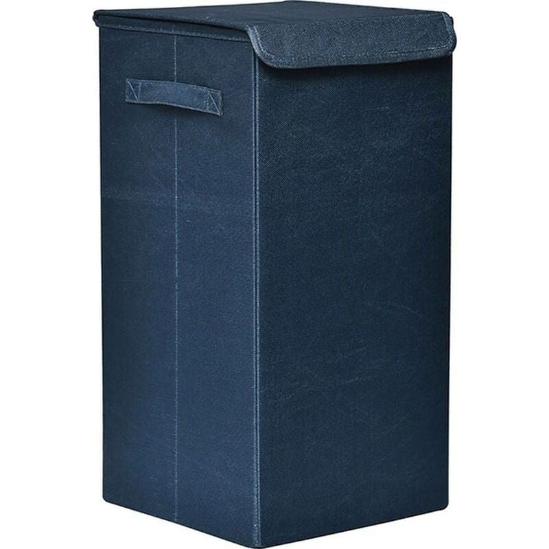Paniere a linge pliable tissu polyester mdf - bleu canard Tendance