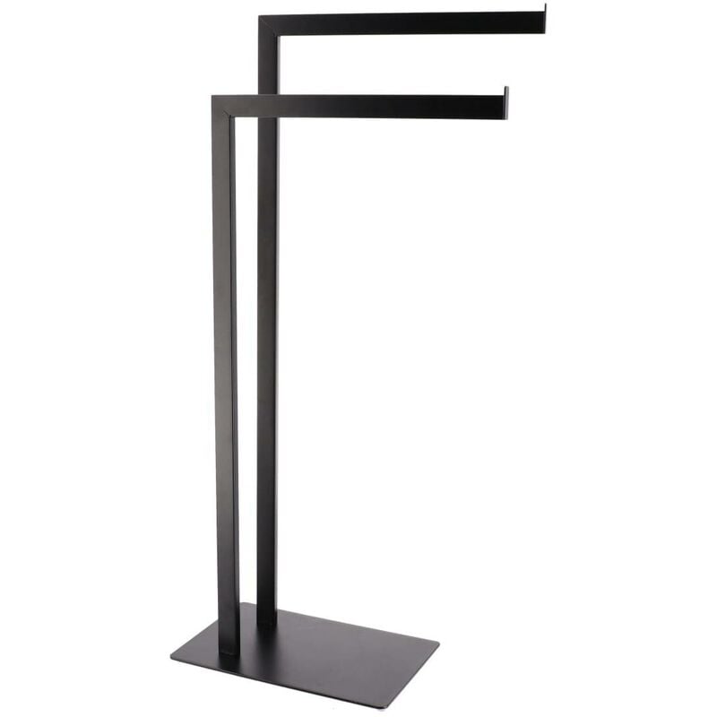 Tendance - Porte serviettes metal 2 barres - noir