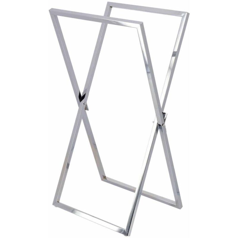 Porte-serviettes metal structure carree pliable - chrome - Tendance