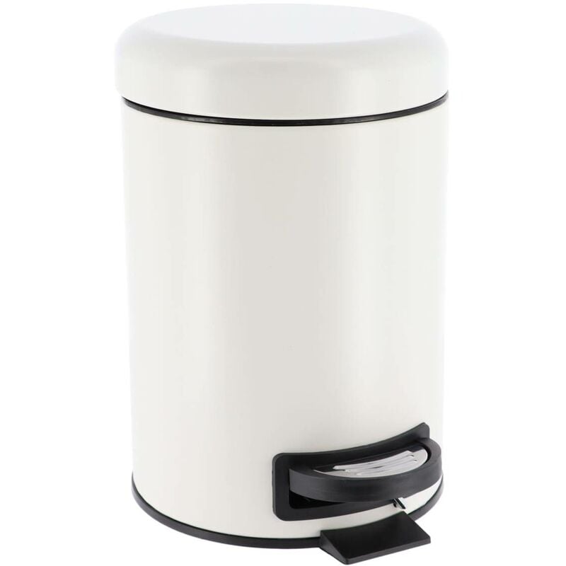 Poubelle metal frein de chute 3l - blanc mat Tendance