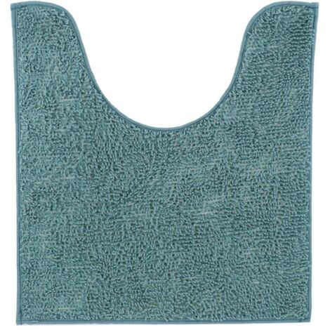Tapis Contour WC Chenille 49x49cm - Gris - Doux, Absorbant Et Antidérapant