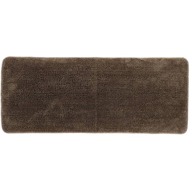 Tapis microfibre double vasque 50x120cm - marron Tendance