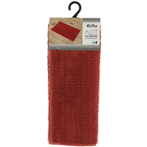 TENDANCE - Tapis de salle de bain en polyester Terracotta 45 x 75 cm - Marron