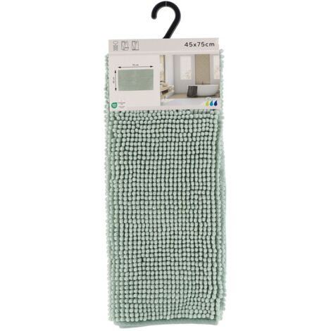 TENDANCE - Tapis de salle de bain Vert amande en Microfibre Boules 45 x 75 cm - Vert