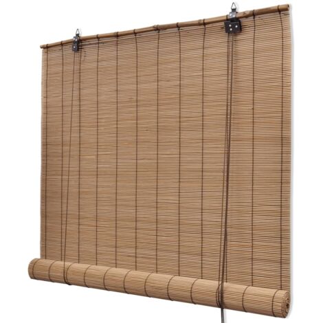 Tende a Rullo in Bambù Marrone 80x160 cm
