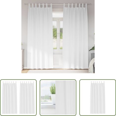 Tende a tre strati -  Tende Blackout con Anelli 2 pcs Bianco Puro 225 x 140 cm