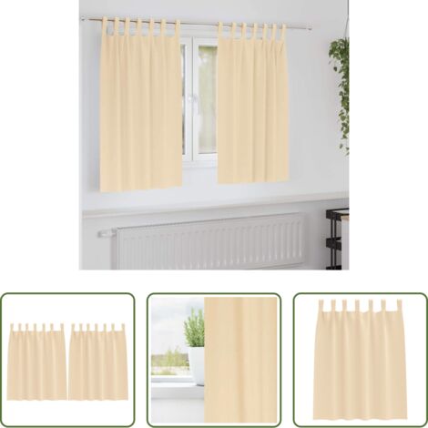 Tende a tre strati -  Tende Blackout con Anelli 2 pcs Crema 140 x 140 cm Poliestere
