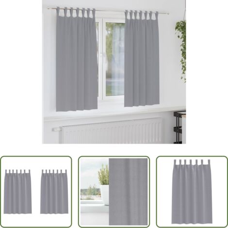 Tende a tre strati -  Tende Blackout con Anelli 2 pcs Grigio chiaro 175 x 140 cm