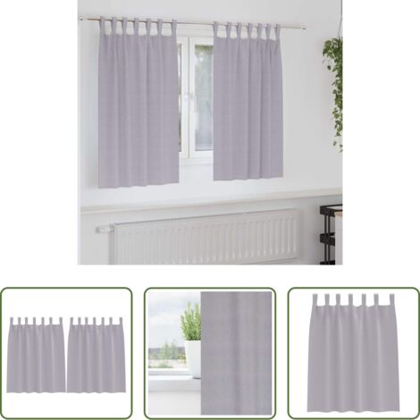 Tende a tre strati -  Tende Blackout con Anelli 2 pcs Grigio Metallico 140 x 140 cm