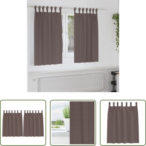 Tende a tre strati -  Tende Blackout con Anelli 2 pcs Marrone Scuro 140 x 140 cm