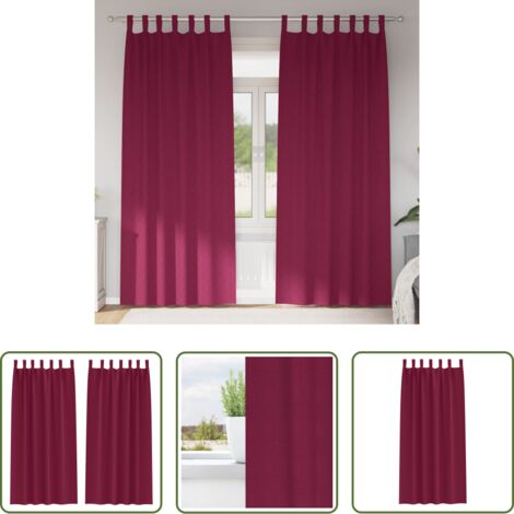 Tende a tre strati -  Tende Blackout con Anelli 2 pcs Rosso Vino 225 x 140 cm