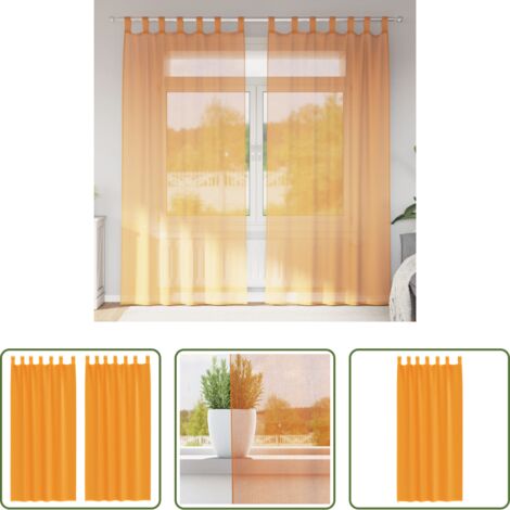 Tende arancio -  Tende in Voile con Passanti 2 pz Arancio 140x245 cm
