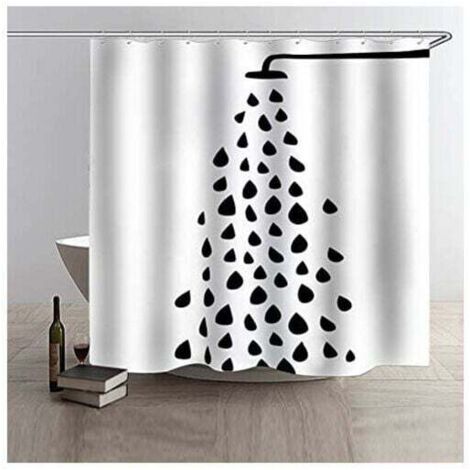 Tende da doccia con ganci - Impermeabili e antimuffa - 180x180cm