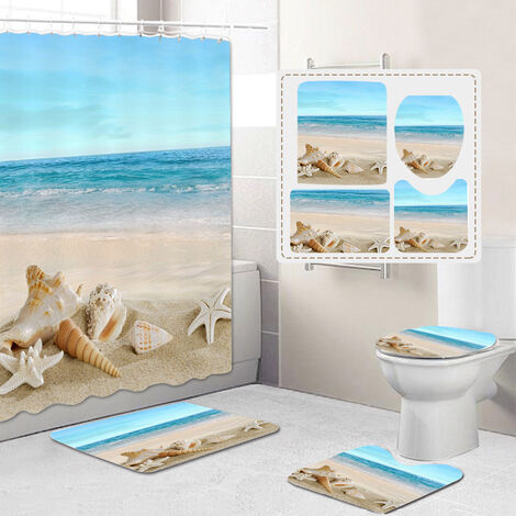 Colore: Blu Decorazione per la casa Set di coprisedile WC in Pile Spesso Super Morbido 2 Pezzi TOPBATHY 