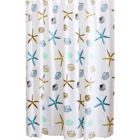 Tende da doccia KZQ Starfish, tende da doccia in PEVA impermeabili e resistenti alla muffa per bagno, casa e hotel, 120 x 180 cm