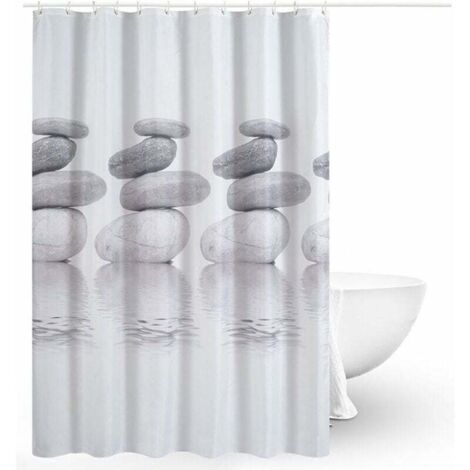 Tende da doccia, tenda da doccia in tessuto, tenda da doccia antimuffa, tenda da doccia impermeabile, poliestere, lavabile in lavatrice (180 cm x 180 cm)