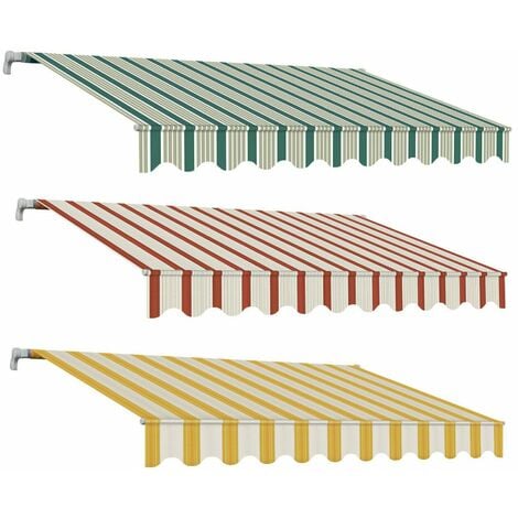 Tende da sole a Bracci Balcone Alluminio Avvolgibile a Barra quadra San Giorgio - Colore: Rigato Bordeaux/Crema - Dimensioni: 3 x 2 m