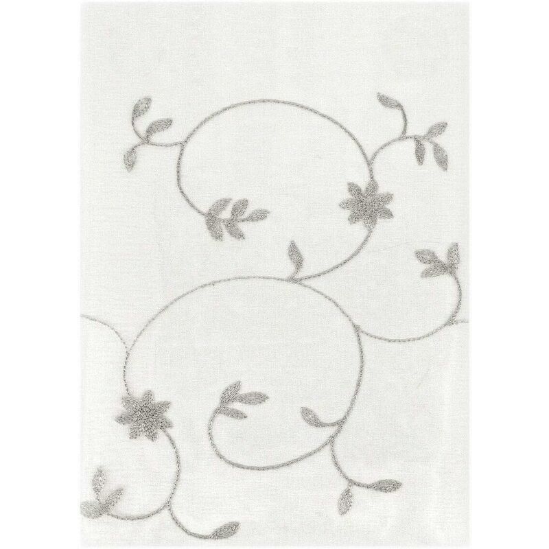 Tende Finestre Porta Interno Coppia 2 Pz Semitrasparente Fiori Grig...