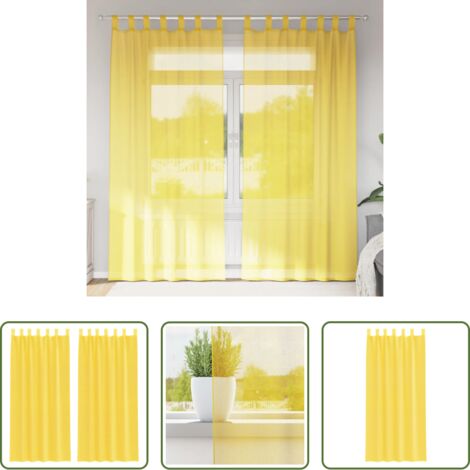 Tende gialle -  Tende in Voile con Passanti 2 pz Giallo 140x245 cm