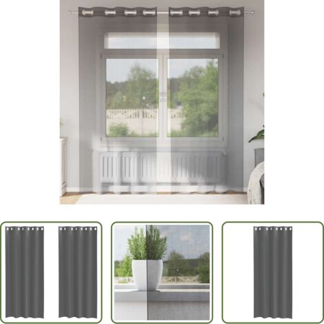 Tende grigio scuro -  Tende in Voile con Occhielli 2 pz Grigio Scuro 140x225 cm
