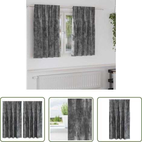 Tende grigio -  Tende in Velluto con tende 2 pcs Grigio 140 x 140 cm Velluto