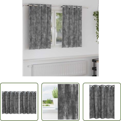 Tende grigio -  Tende in Velluto con tende 2 pcs Grigio 140 x 140 cm Velluto