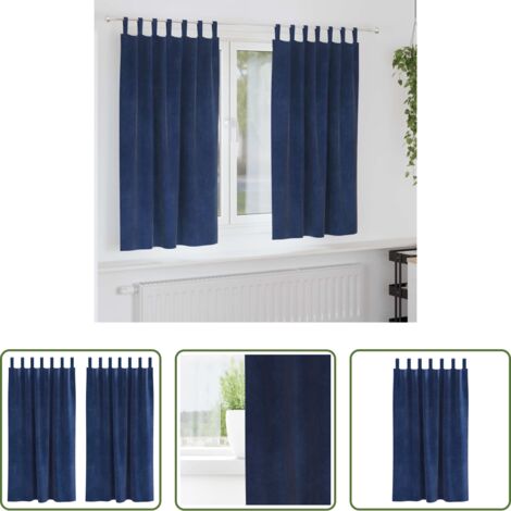 Tende in velluto -  Tende oscuranti 2 pcs Blu Scuro 140 x 175 cm Velluto