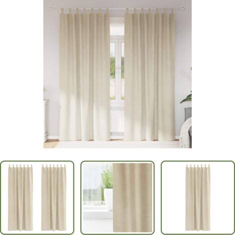 Tende in velluto -  Tende oscuranti 2 pcs Crema 140 x 245 cm Velluto