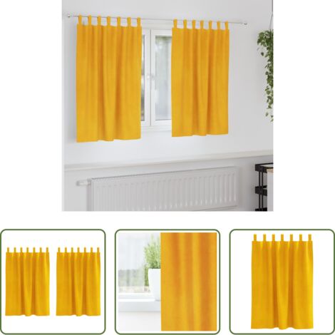 Tende in velluto -  Tende oscuranti 2 pcs Giallo senape 140 x 140 cm Velluto