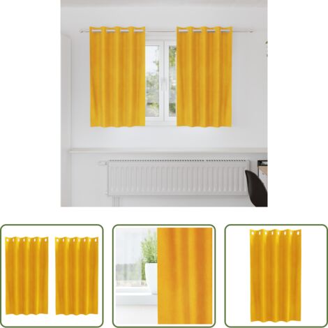 Tende in velluto -  Tende oscuranti 2 pcs Giallo senape 140 x 140 cm Velluto