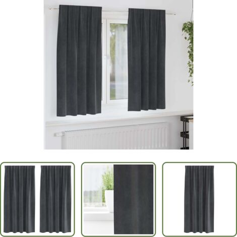 Tende in velluto -  Tende oscuranti 2 pcs Grigio chiaro 140 x 175 cm Velluto
