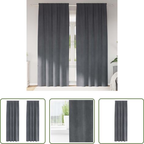 Tende in velluto -  Tende oscuranti 2 pcs Grigio chiaro 140 x 225 cm Velluto
