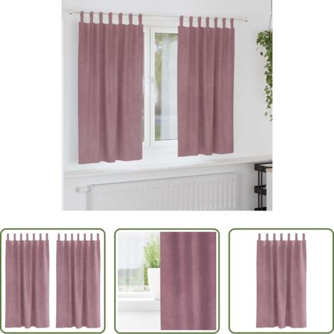 Tende in velluto -  Tende oscuranti 2 pcs Rosa scuro 140 x 175 cm Velluto