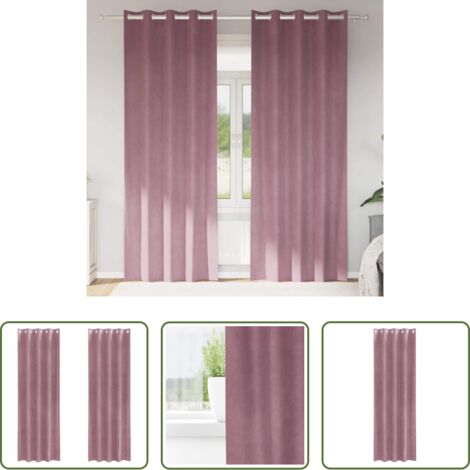 Tende in velluto -  Tende oscuranti 2 pcs Rosa scuro 140 x 245 cm Velluto