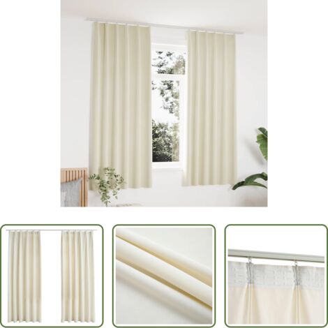 Tende in velluto -  Tende Oscuranti con Ganci 2 pz Crema in Velluto 140x175 cm